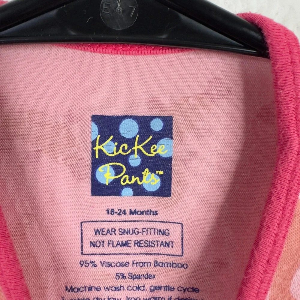 Kickee Pants 2PC Pajama Bundle 18-24M Bamboo Pink Dog Flamingo Sleeper Whimsical